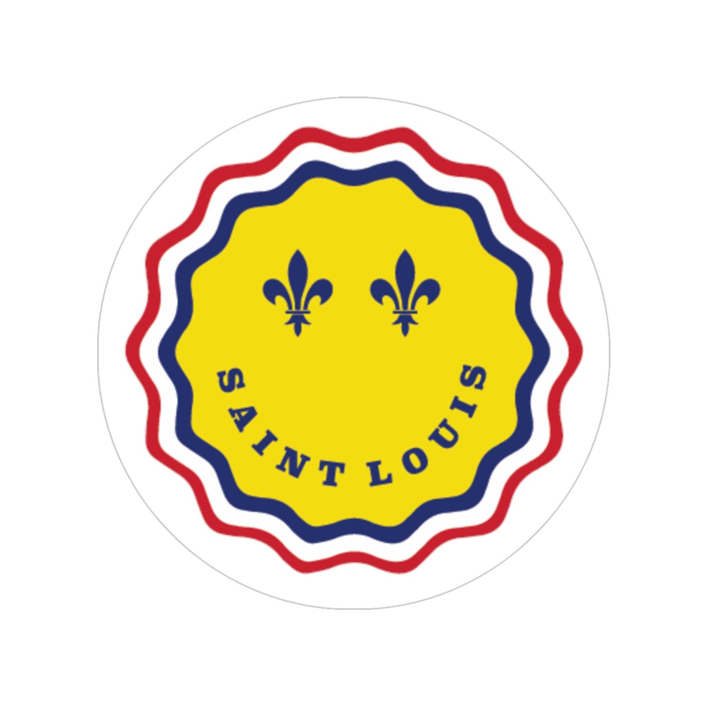 Bright Smiley Face Transparent Outdoor Sticker, Unique Car Decor, Saint Louis Gift, Vinyl Waterproof, Fun Travel Accessory