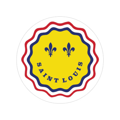 Bright Smiley Face Transparent Outdoor Sticker, Unique Car Decor, Saint Louis Gift, Vinyl Waterproof, Fun Travel Accessory