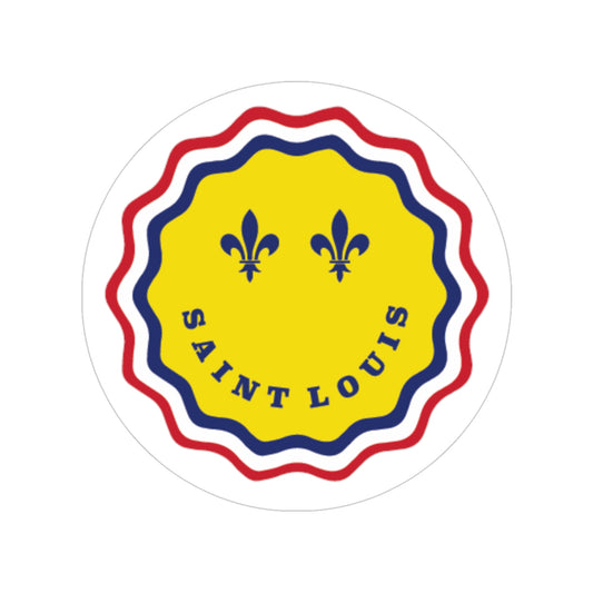 Bright Smiley Face Transparent Outdoor Sticker, Unique Car Decor, Saint Louis Gift, Vinyl Waterproof, Fun Travel Accessory
