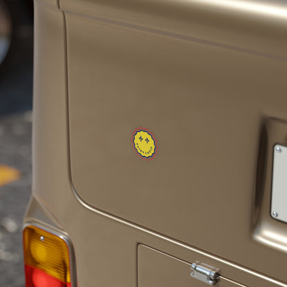 Bright Smiley Face Transparent Outdoor Sticker, Unique Car Decor, Saint Louis Gift, Vinyl Waterproof, Fun Travel Accessory